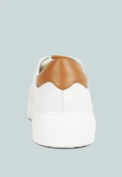 SCHICK Lace Up Leather Sneakers In Tan -Velvettes Shoes Shop SCHICKLaceUpLeatherSneakersinWhiteTanRCSH4203White Tan 7