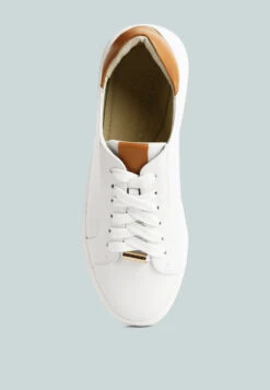 SCHICK Lace Up Leather Sneakers In Tan -Velvettes Shoes Shop SCHICKLaceUpLeatherSneakersinWhiteTanRCSH4203White Tan 8
