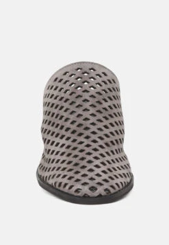 SIA Stacked Heel Laser-Cut Mules -Velvettes Shoes Shop SIAStackedHeelLaser CutMules RCSH1873 Grey 6