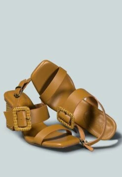 SWIFT Big Buckle Leather Slingback Sandal In Tan -Velvettes Shoes Shop SWIFTBigBuckleLeatherSlingbackSandalinTan RCSH2388 Tan 3