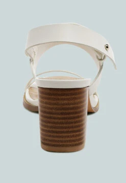 GERTUDE Slingback Block Heel Leather Sandal In White -Velvettes Shoes Shop SlingbackBlockHeelLeatherSandalinWhite RCSH2477 White 7