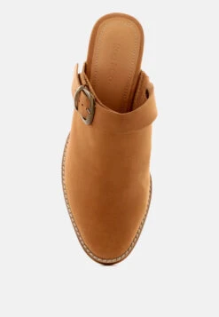 TARRAH Tan Stacked Heel Mules With Adjustable Buckle -Velvettes Shoes Shop TARRAHTanStackedHeelMuleswithAdjustableBuckle RCSH1863 Tan 3 ae2ba496 aa11 4765 8362 e9db536bceb5