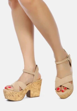 ULLA High Heeled Block Sandal In Nude -Velvettes Shoes Shop ULLAHighHeeledBlockSandalinNude RCSH2474 Nude 6