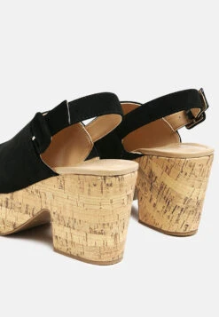 VENDELA Leather Slingback Platform Sandal In Black -Velvettes Shoes Shop VENDELALeatherSlingbackPlatformSandalinBlack RCSH2473 Black 4