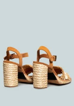 WILLIS Tan Cowrie Raffia Handmade Block Sandal -Velvettes Shoes Shop WILLISTanCowrieRaffiaHandmadeBlockSandal RCSH2397 NaturalTan 4