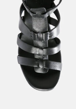 WINDRUSH Cage Wedge Leather Sandal In Black -Velvettes Shoes Shop WINDRUSHCageWedgeLeatherSandalinBlack RCSH2479 Black 4
