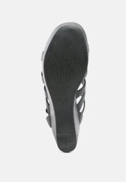 WINDRUSH Cage Wedge Leather Sandal In Black -Velvettes Shoes Shop WINDRUSHCageWedgeLeatherSandalinBlack RCSH2479 Black 5