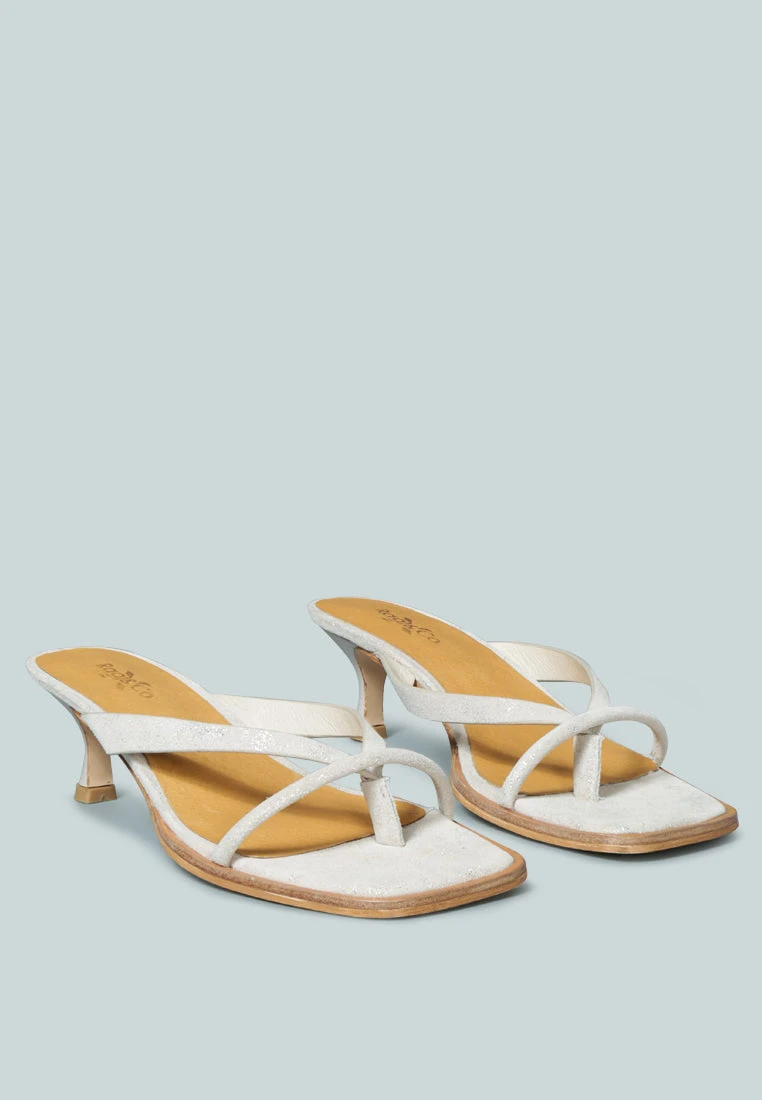 WINSLET Heeled Thong Sandal In Beige 3 WINSLET Heeled Thong Sandal In Beige