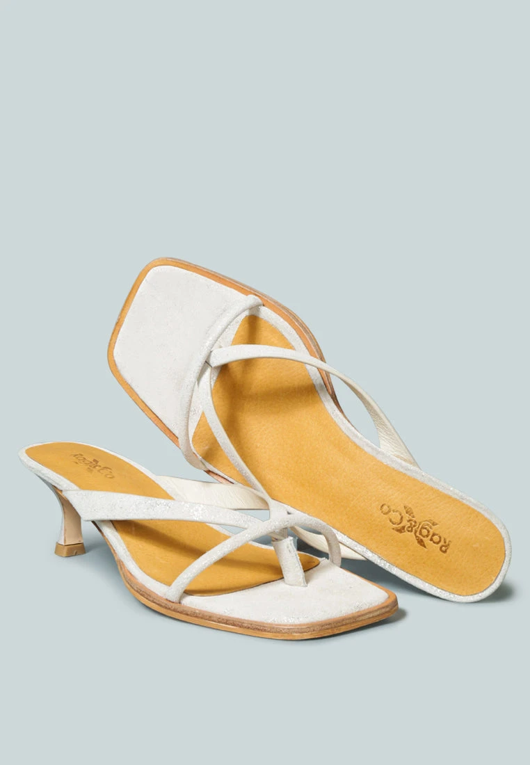 WINSLET Heeled Thong Sandal In Beige 5 WINSLET Heeled Thong Sandal In Beige - Image 3