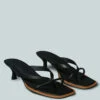 WINSLET Heeled Thong Sandal In Black -Velvettes Shoes Shop WINSLETHeeledThongSandalinBlack RCSH2380Black 2