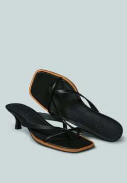 WINSLET Heeled Thong Sandal In Black -Velvettes Shoes Shop WINSLETHeeledThongSandalinBlack RCSH2380Black 3