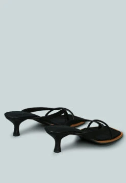 WINSLET Heeled Thong Sandal In Black -Velvettes Shoes Shop WINSLETHeeledThongSandalinBlack RCSH2380Black 4
