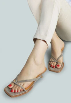 WINSLET Heeled Thong Sandal In Bronze -Velvettes Shoes Shop WINSLETHeeledThongSandalinBronze RCSH2380 Bronze 6