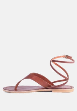 WRAP-UP Tie Around Tan Flat Sandals -Velvettes Shoes Shop WRAPUPTiearoundTanFlatSandals RCSH2861 Tan 8