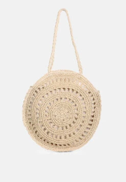 WILD-FIBER Handmade Paper Crochet Round Bag