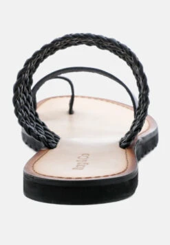 ZINA Black Braided Leather Flat Sandal 12 ZINA Black Braided Leather Flat Sandal -Velvettes Shoes Shop ZINABlackBraidedLeatherFlatSandal RCSH1851 Black 7