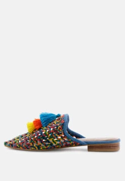 ZOOEY Colorful Woven Flat Mules -Velvettes Shoes Shop ZOOEYColorfulWovenFlatMules RCSH 09 Multi 4