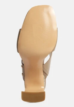 Alodia Slim Block Heel Sandals In Taupe -Velvettes Shoes Shop alodiaSlimblockheelsandals RCSH4169 taupe 2