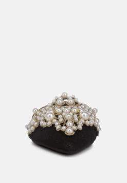 ASTRE Pearl Embellished Shimmer Mules In Black -Velvettes Shoes Shop astrepearlembellishedshimmermules RCSH3110 black 4