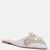 ASTRE Pearl Embellished Shimmer Mules In Silver -Velvettes Shoes Shop astrepearlembellishedshimmermules RCSH3110 silver 8