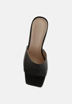 Audriana Black Textured Block Heel Sandals -Velvettes Shoes Shop audrianatexturedblockheelsandals RCSH4170 Black 6