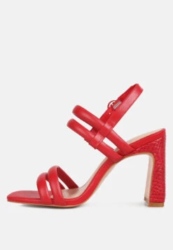 Avianna Red Slim Block Heel Sandal -Velvettes Shoes Shop aviannaslimblockheelsandal RCSH4189 Red 2