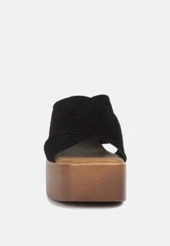 MATRIX Criss Cross Strap Block Heel Sandals In Black -Velvettes Shoes Shop crisscrossstrapblockheelsandals RCSH4208 black 3