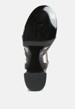 De-vil Crisscross Straps Block Heel Sandals In Black -Velvettes Shoes Shop devilcrisscrossstrapsslimblockheelsandalsinBlack RCSH 4214 5