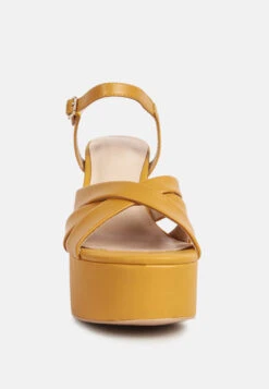 De-vil Crisscross Straps Block Heel Sandals In Tan 11 De-vil Crisscross Straps Block Heel Sandals In Tan -Velvettes Shoes Shop devilcrisscrossstrapsslimblockheelsandalsinTan RCSH4214 Tan 4