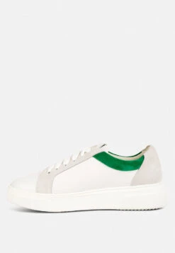 ENDLER Color Block Leather Sneakers In Green -Velvettes Shoes Shop endlercolorblockleathersneakers RCSH4205 green 7