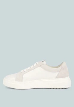 ENDLER Color Block Leather Sneakers In White -Velvettes Shoes Shop endlercolorblockleathersneakers RCSH4205 off white 6