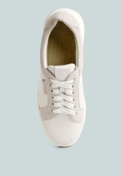ENDLER Color Block Leather Sneakers In White -Velvettes Shoes Shop endlercolorblockleathersneakers RCSH4205 off white 9