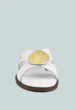 EUDORA Embellished White Slip-ons -Velvettes Shoes Shop eudorabuckleembllishedslipons RCSH4092 white 6