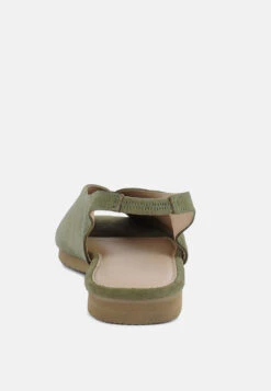 GRETCHEN Green Slingback Flat Sandals -Velvettes Shoes Shop gretchenmustardslingbackflatsandals RCSH2032 green 8