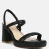JOSLYN Slingback Block Heel Sandals In Black