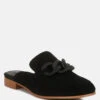 KRIZIA Chunky Chain Suede Slip On Mules In Black -Velvettes Shoes Shop kriziachunkychainsuedesliponloafersRCSH4107Black 1 6