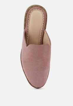 LIA Dusty Pink Handcrafted Suede Mules -Velvettes Shoes Shop liahandcraftedcanvasmules RCSH1872 DustyPink 2