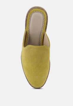 LIA Mustard Handcrafted Suede Mules -Velvettes Shoes Shop liahandcraftedcanvasmules RCSH1872 mustard 10