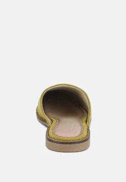 LIA Mustard Handcrafted Suede Mules -Velvettes Shoes Shop liahandcraftedcanvasmules RCSH1872 mustard 6