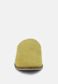 LIA Mustard Handcrafted Suede Mules -Velvettes Shoes Shop liahandcraftedcanvasmules RCSH1872 mustard 9