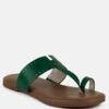 MILA Green Toe Ring Thong Slip Ons