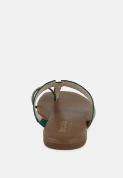 MILA Green Toe Ring Thong Slip Ons -Velvettes Shoes Shop milatoeringthongslipons RCSH4084 green 8