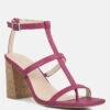 MIRABELLA Open Square Toe Block Heel Sandals In Fuchsia