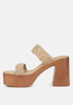 Misaki Woven Suede Strap Platform Sandals In Beige -Velvettes Shoes Shop misakibraideddetailchunkysandals RCSH4193 beige 5