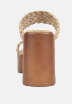 Misaki Woven Suede Strap Platform Sandals In Beige -Velvettes Shoes Shop misakibraideddetailchunkysandals RCSH4193 beige 7