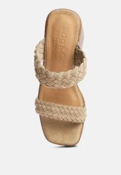 Misaki Woven Suede Strap Platform Sandals In Beige -Velvettes Shoes Shop misakibraideddetailchunkysandals RCSH4193 beige 8