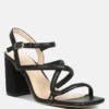 ARTHA Open Square Toe Block Heel Sandals In Black -Velvettes Shoes Shop opensquaretoeblockheelsandals RCSH4168 black 1