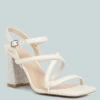 ARTHA Open Square Toe Block Heel Sandals In Off White -Velvettes Shoes Shop opensquaretoeblockheelsandals RCSH4168 off white 6