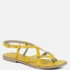 RITA Yellow Strappy Flat Leather Sandals -Velvettes Shoes Shop ritastrappyflatleathersandals RCSH1852 yellow 9