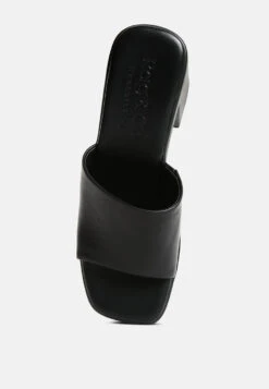 SCANDAL Slip On Block Heel Sandals In Black -Velvettes Shoes Shop scandalsliponblockheelsandals RCSH4209 black 1